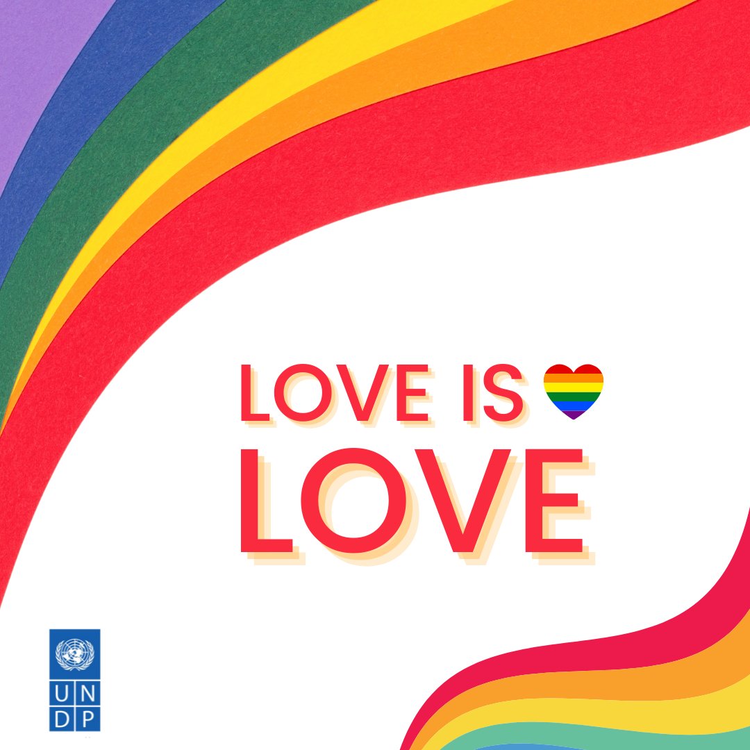 UNDP's tweet photo. Love is love 💙💚💛🧡♥️

On #ZeroDiscrimination Day and every day, let's #StandUp4HumanRights for everyone, everywhere. https://t.co/XlGyfNlOKm