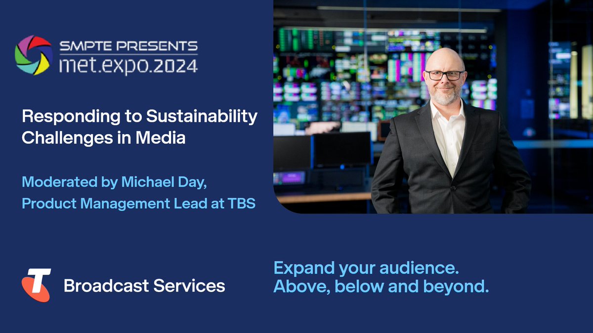 At 1.30pm today, Michael Day, Product Management Lead at TBS is moderating a session at #SMPTEMETexpo24 on: Responding to Sustainability Challenges in Media. And don’t forget to talk to us at stand 83 + 84 about how we can support your live broadcast needs! @SMPTE_Australia