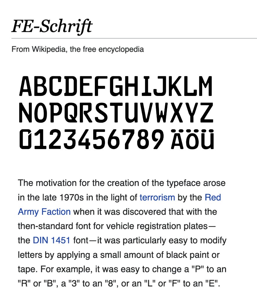 font used on German license plates