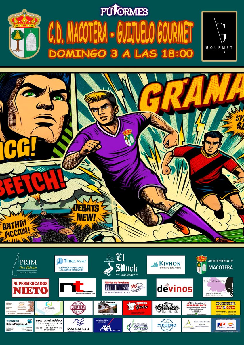 🏆 Jornada 17 Liga <a href="/Futormes/">FUTORMES</a>
⚽️ <a href="/CDMacotera/">C.D. Macotera Fs</a> ⚔️ Guijuelo Gourmet
🏠 Pabellón Municipal de Macotera 
🗓 Domingo 3 de Marzo
⏰️ 1️⃣8️⃣:0️⃣0️⃣