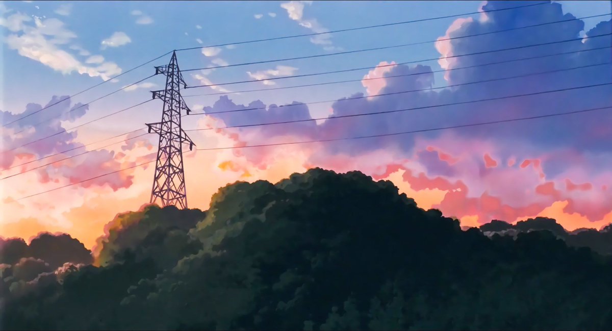 anime_'s tweet image. Sunset in Ghibli