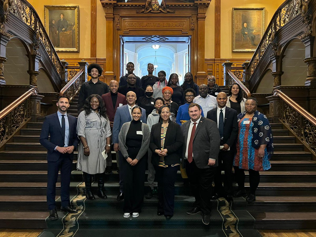 MichaelFordTO's tweet photo. Today I had the privilege of reflecting on #BlackHistoryMonth alongside @Charmomof5 and Black community leaders.

Our government will continue to be an ally and advocate for Ontario’s Black communities, and all they do to build a stronger and more vibrant Ontario. https://t.co/p8eQ5pfQ2y