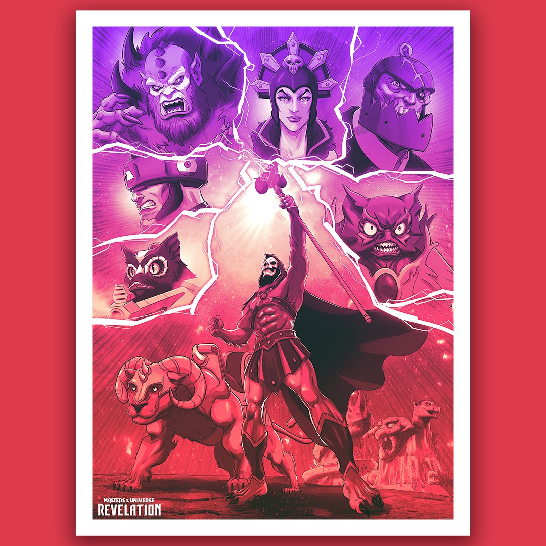 In collaboration with @mattel and @michaelmcgee15 , we proudly present these fine art paper giclées celebrating Masters of the Universe: Revelation Available now on acmearchivesdirect.com