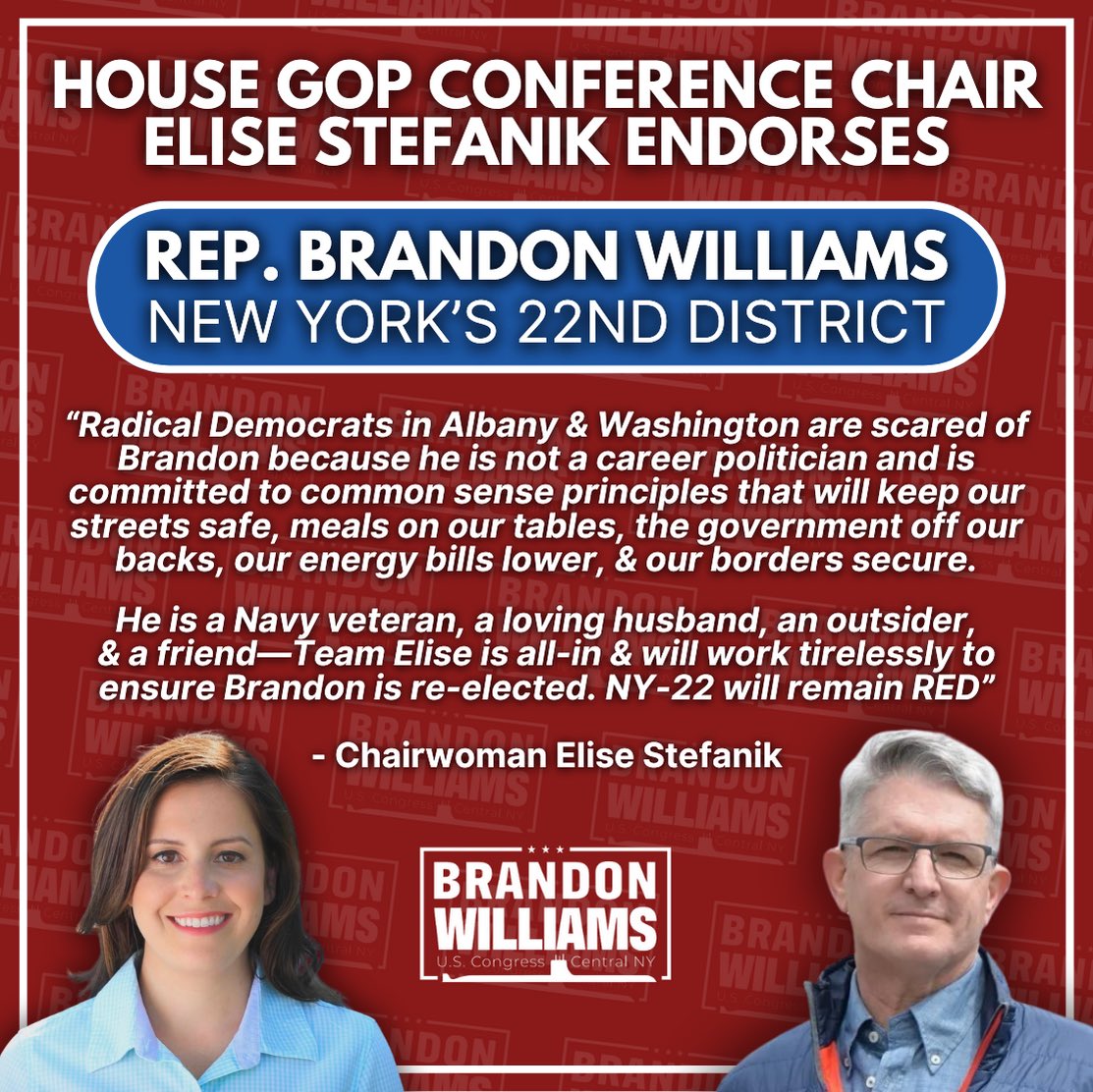 Team Elise is ALL-IN to win #NY22 and HOLD the House Majority!  🇺🇸

Join the team today:
LetsVoteBrandon.com