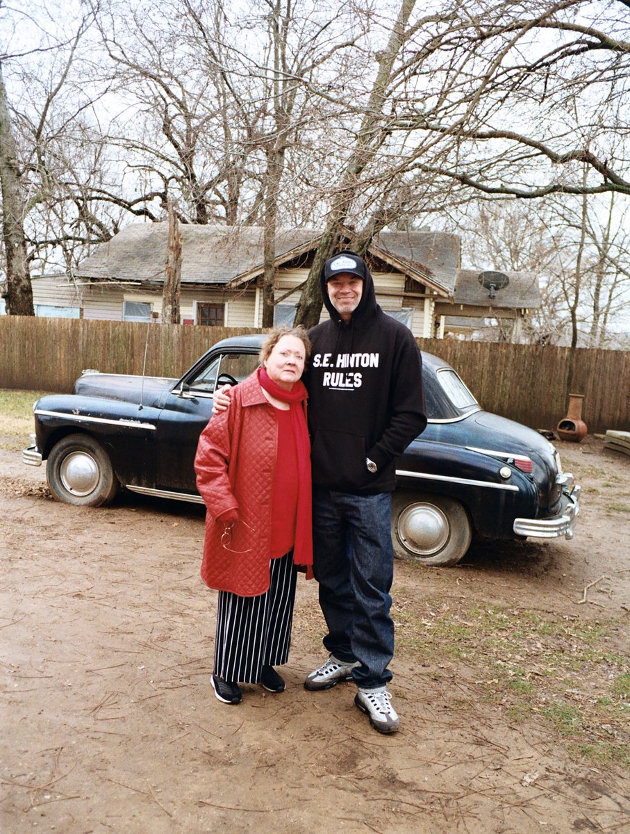 S. E. Hinton and I, hanging out during the cast and crew of The Outsiders musical, were visiting The Outsiders House Museum here in Tulsa, Oklahoma, a few weeks ago.  Photo by York Times Photographer Adali Schell. #TheOutsiders #StayGold #Tulsa #SEHINTONRULES