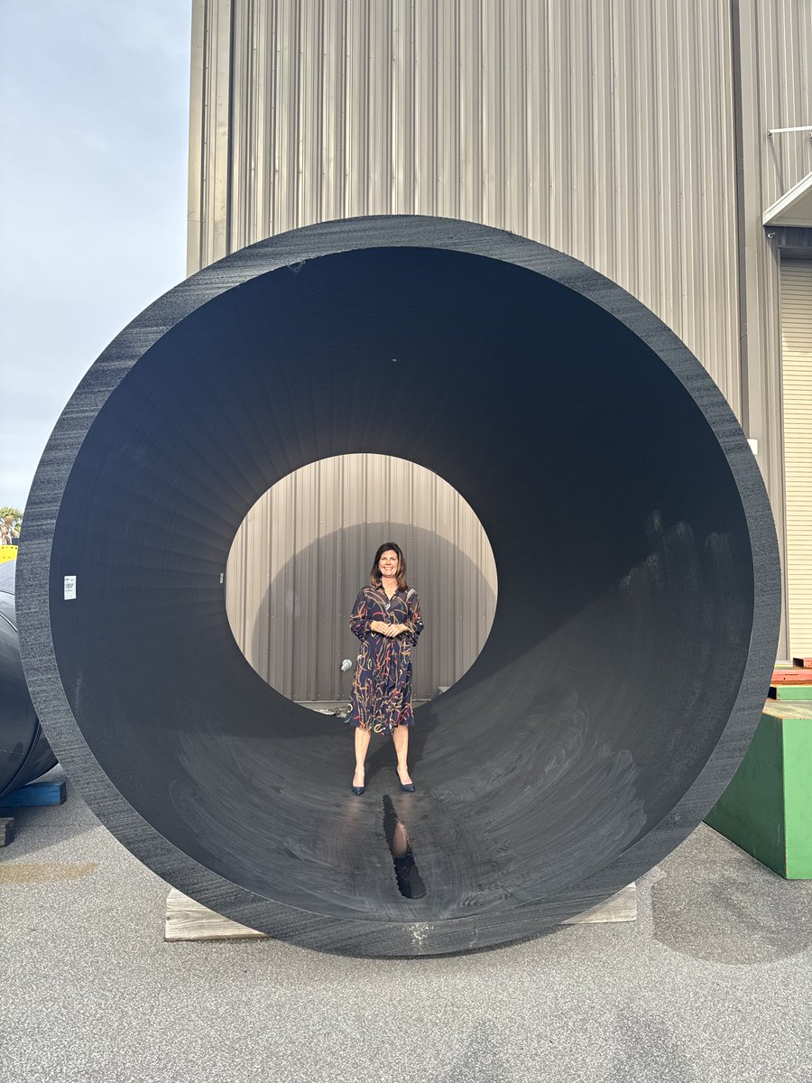 PamelaEvette's tweet photo. On Tuesday, I had the pleasure of touring @AGRUAmerica's Charleston XXL Pipe Production Facility. Known for being plastic experts, their various products created right here in SC are used all over the world — just another example of SC’s fingerprints! #AimHigherSC #SCWorkforce https://t.co/1OfosOhFrC