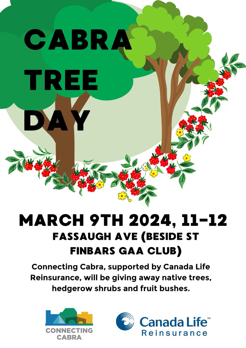 If you are living in Cabra and would like a free native tree or fruit bush, fill out this form and come along on the 9th of March! docs.google.com/forms/d/1T3cGc…