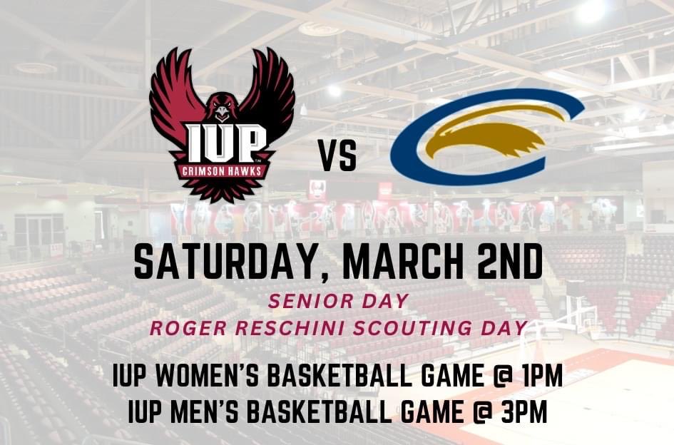 Kovalchick Complex (@kcac_iup) on Twitter photo Join us on Saturday for ๐บ๐๐๐๐๐ ๐ซ๐๐ and IUP Basketball's regular-season ๐๐๐๐๐๐ at the KCACโ๐
The Crimson Hawks take on the Clarion Golden Eagles. Tipoff @ 1PM/3PM.
๐ฃ๏ธAND it's Roger Reschini Scouting Day! All scouts will receive FREE admission.
#GoHawks #IUPProud Join us on Saturday for ๐บ๐๐๐๐๐ ๐ซ๐๐ and IUP Basketball's regular-season ๐๐๐๐๐๐ at the KCACโ๐
The Crimson Hawks take on the Clarion Golden Eagles. Tipoff @ 1PM/3PM.
๐ฃ๏ธAND it's Roger Reschini Scouting Day! All scouts will receive FREE admission.
#GoHawks #IUPProud
