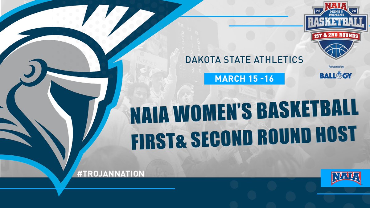 DSU Athletics proudly announces we have been selected to host the 2024 NAIA Women's Basketball first and second rounds of the NAIA National Basketball Tournament for the very first time in DSU history! More information: 🔗 tinyurl.com/yspskxjj #TrojanNation⚔️