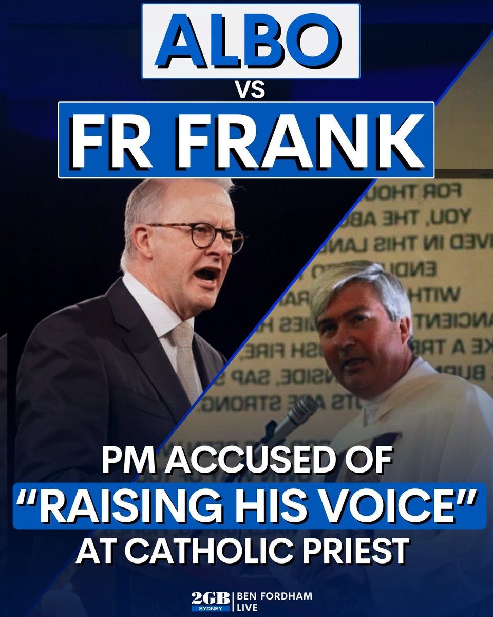 BenFordhamLive's tweet photo. Anthony Albanese is being accused of โraising his voiceโ at Father Frank Brennan.
It occurred during a disagreement over the Voice to Parliament.
The PM criticised the priest for โfeeding the No caseโ.
Listen to what the PM said HERE.
๐งhttps://t.co/d6xGSfdqiJ๐ง https://t.co/8eallSheyZ