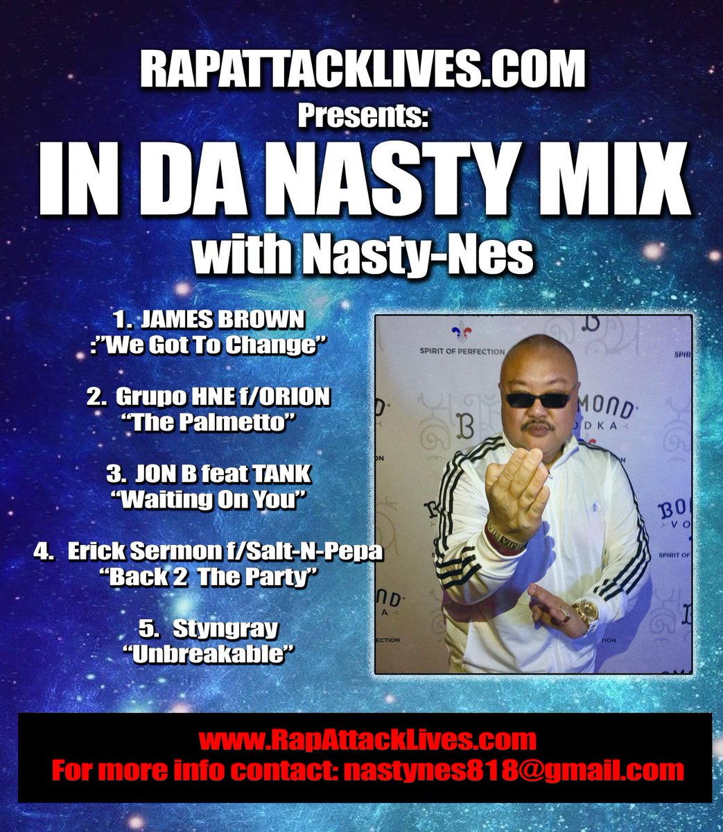 nastynes1's tweet image. #RapAttackLives.com 
@jamesbrown 
@dj_heron 
@officialjonb 
@erick_sermon 
@saltnpepaofficial 
@styngraychosen
