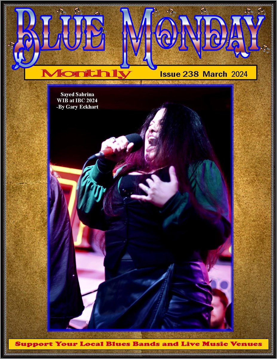 So honored to be the cover girl on this months Blues Monday Monthly. What a lovely thing this. Thanks again to Gary Eckhart and John 'blueshammer' Hammer and of course Michele Seidman for the support and love. ❤️