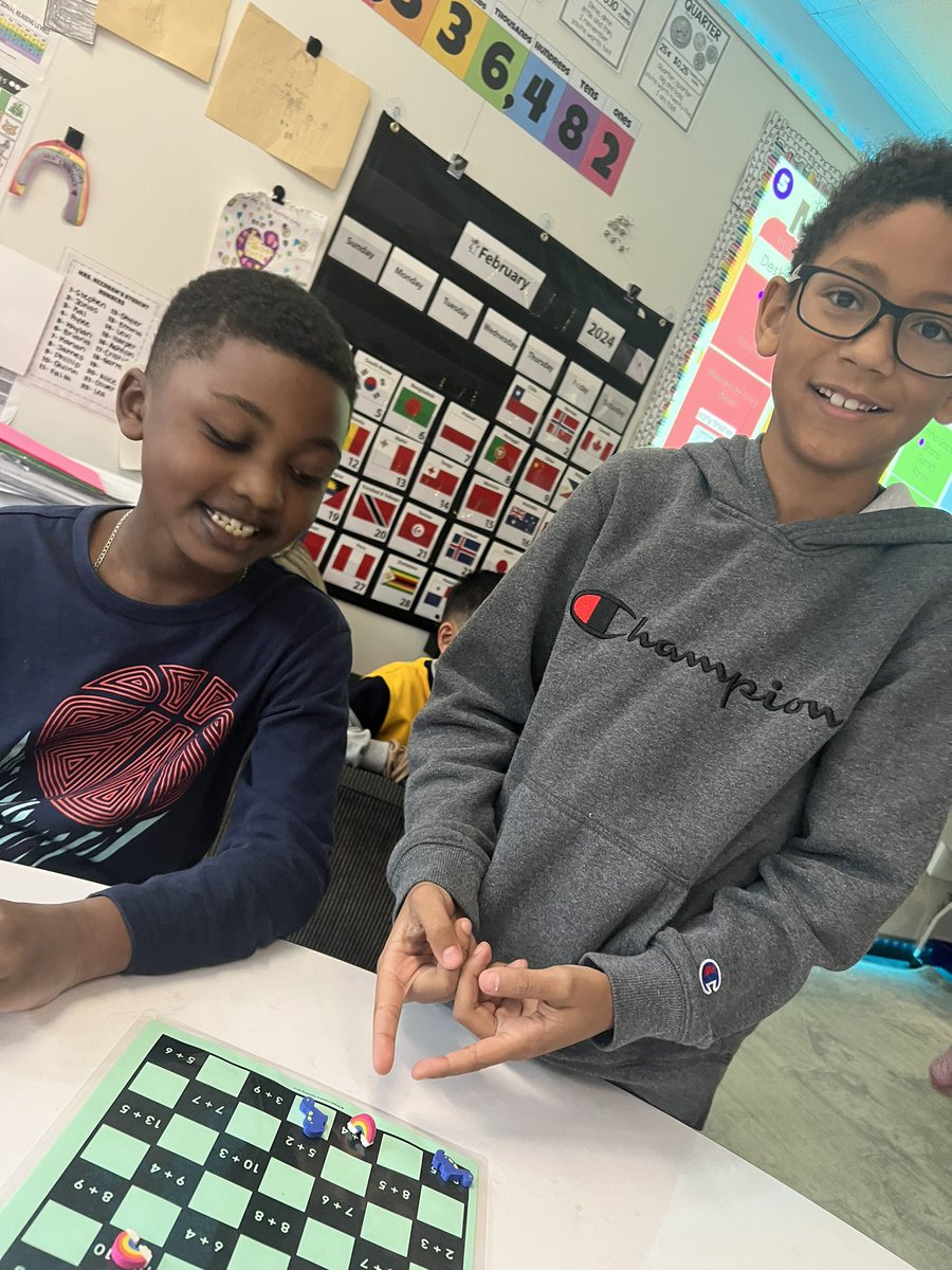 Rolling out new stations in small group today! We turned fast facts into CHECKERS what a fun way to work on fact fluency. #betheeffect <a href="/MrsNavarro_CE/">Amber Navarro</a>  <a href="/HumbleISD_CE/">Centennial Elementary</a>