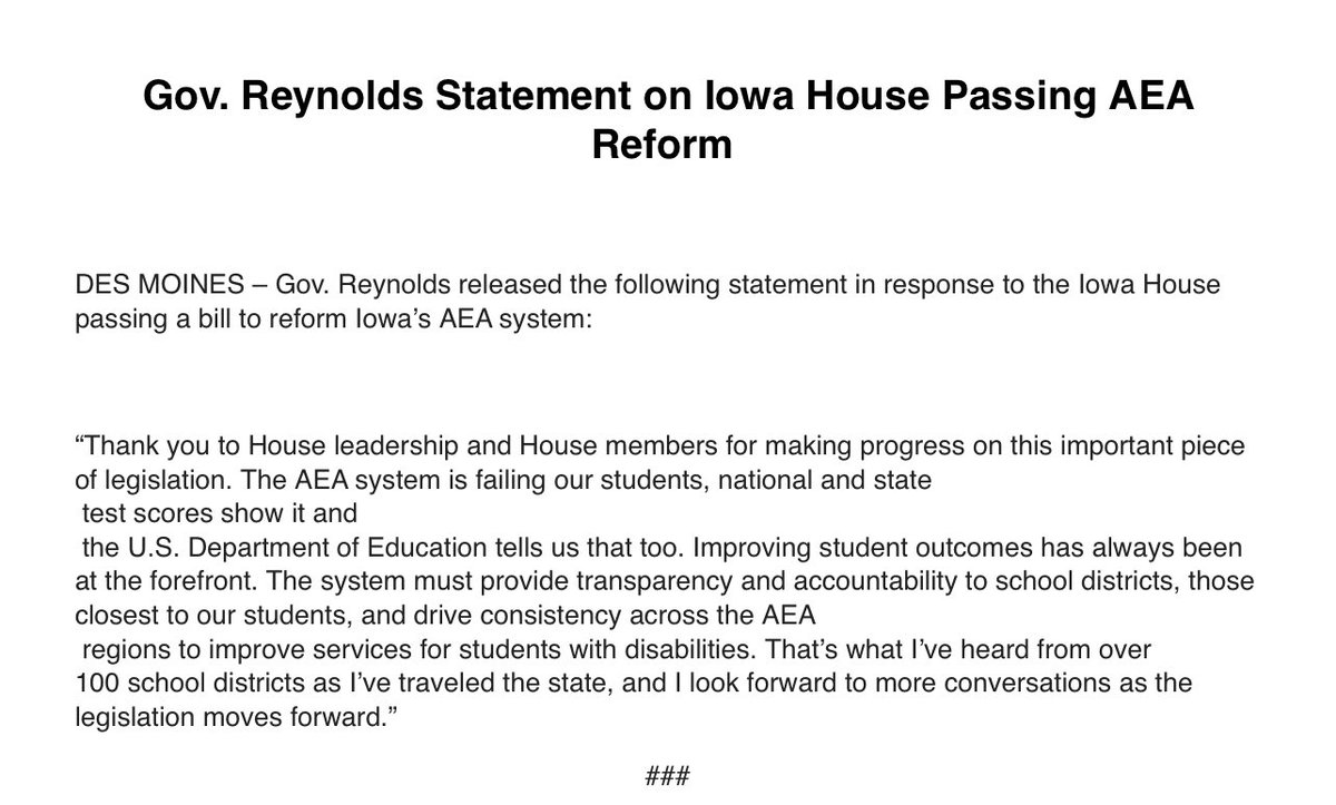 MollyforAnkeny's tweet photo. As soon as we passed HF2612 with bipartisan opposition shots fired on our AEA employees by our governor. https://t.co/ayJmDIAP4h
