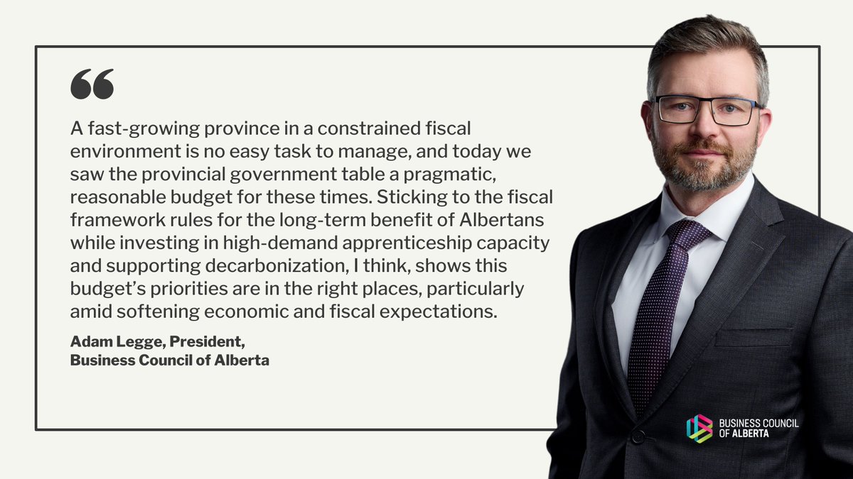 See our statement from BCA President, @awlegge, on Alberta's Budget 2024 below. #abpoli #abecon