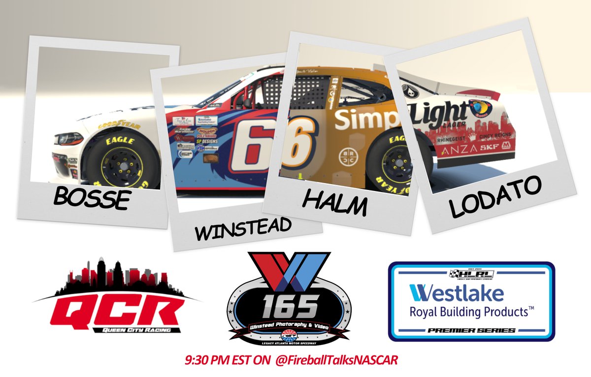 FINALLY

Even though <a href="/ChadWinstead34/">Chad Winstead</a> made it tough to get out our spotter guide earlier, we had to support Winstead Photography &amp; Video in tonight's <a href="/HLRL_iRacing/">High Line Racing League</a> action at Legacy Atlanta.

Be sure to tune in at 9:30 PM EST on <a href="/FireTalksNASCAR/">FTN Broadcasting</a> for coverage of tonight's race!