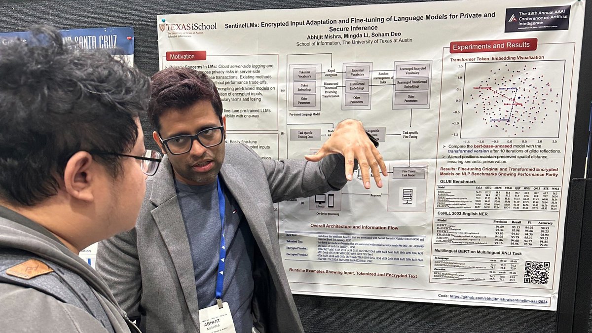 #PhotoOfTheWeek is from Dr. Abhijit Mishra, who, along with Soham Deo (senior Informatics student) and Mingda Li (Informatics graduate '23), attended and presented a paper at @RealAAAI 38th Annual Conference on Artificial Intelligence #AAAI24! Thanks for sharing, Abhijit!