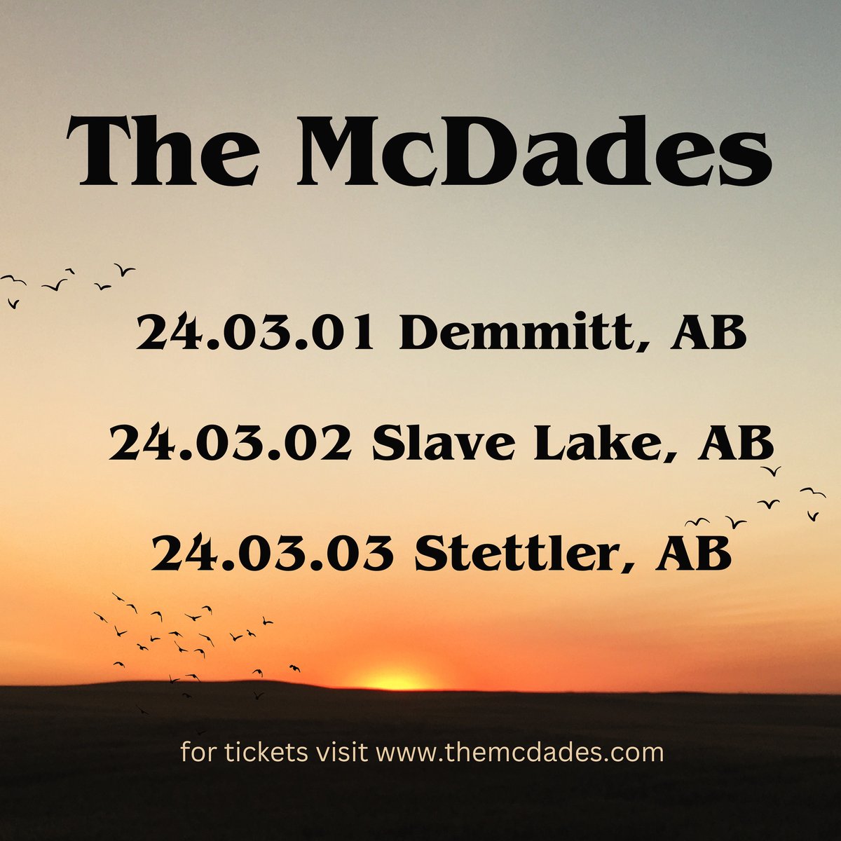 This weekend, a quick jaunt through beautiful northern #Alberta. Come on out to #Demmitt #SlaveLake or #Stettler to get your jig on. We have hope to see you there. #themcdades #music #celtic #folk #americana #fiddle #tinwhistle #saxophone #live #fyp
