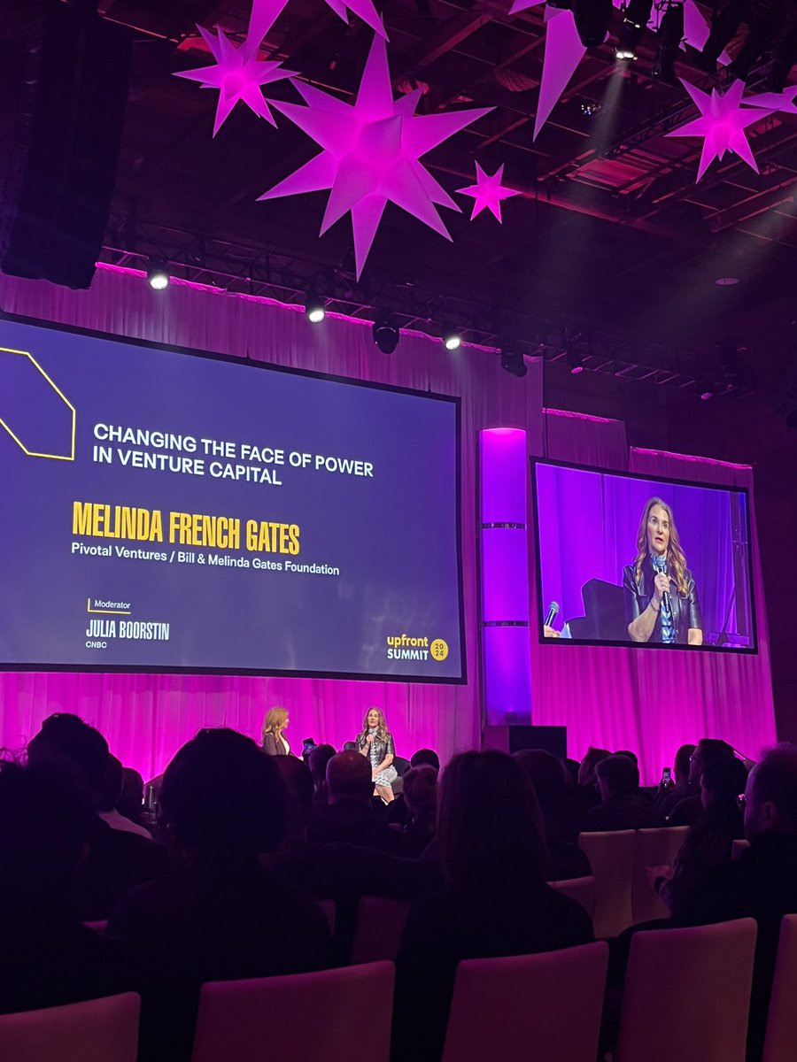 Upfront Ventures (@upfrontvc) on Twitter photo “Look at a barrier in society and see if there is a way to take it down or look for an accelerant in society and find a way to make it faster” - <a href="/melindagates/">Melinda French Gates</a> 🙌🏽🙌🏽 to a standing room only full crowd at #upfrontsummit “Look at a barrier in society and see if there is a way to take it down or look for an accelerant in society and find a way to make it faster” - <a href="/melindagates/">Melinda French Gates</a> 🙌🏽🙌🏽 to a standing room only full crowd at #upfrontsummit