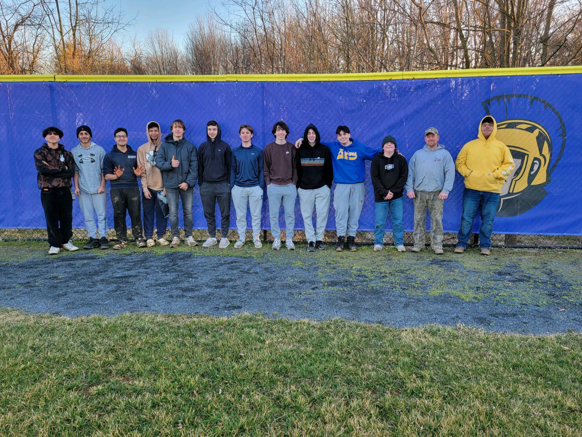 What a great job our GHS baseball team did putting up their new wind screen! Thanks for all the help. Also thanks to Mr. Potter and others for coming out and working with the guys! Great work everyone! 

Go Trojans!