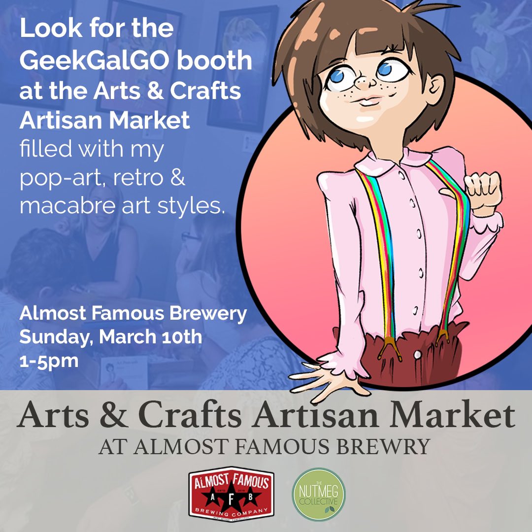 My first art booth selling event! I’m so excited to finally get to do this. Stay tuned for what characters are making their booth debut :D

#retroartist #macabre #popart #artisan #artist #geekgalgo