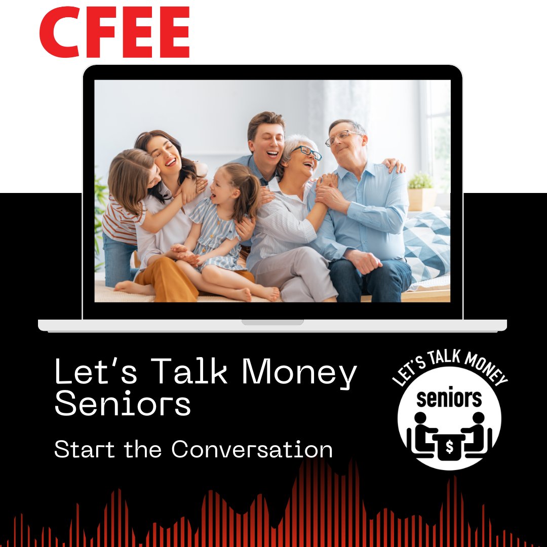 _CFEE's tweet image. Talking about money with your family can be difficult.

Start the conversation today with Let’s Talk Money, Seniors.

ow.ly/1PWx50QzkQp

#CFEE
#LTMS
#DifficultConversations
#Family