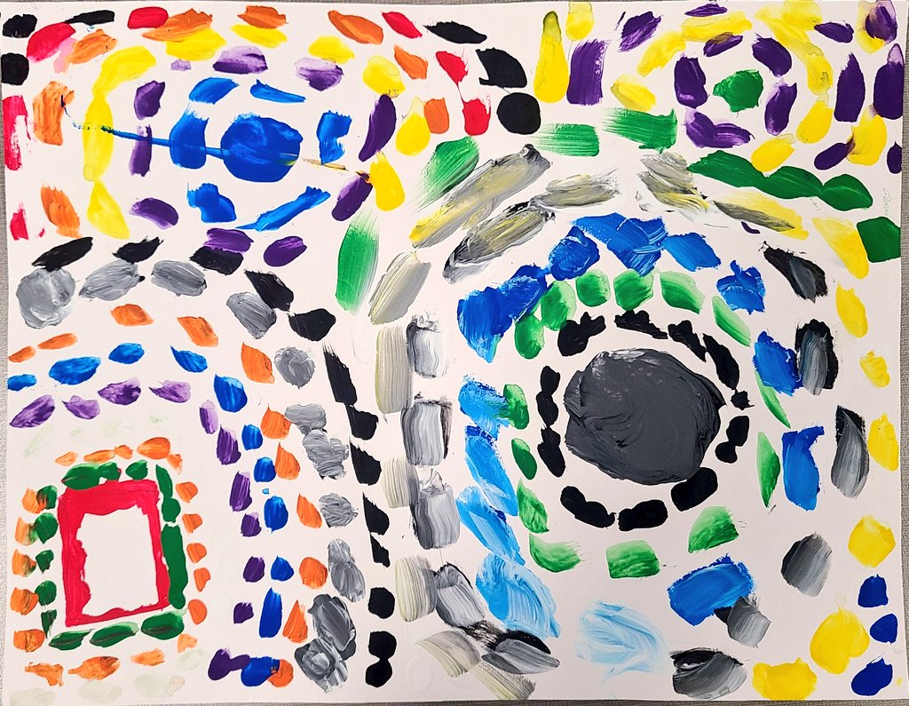 MissLugo_'s tweet photo. "I wanted something beautiful that you could sit down and look at. And then, the paintings change on you." - Alma Thomas
2nd Grade @BrightAcadFISD #FISDfineartsleads #BHM https://t.co/1t3LybPncT