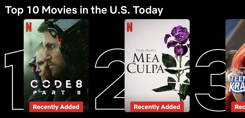 CODE 8: PART II is the #1 movie on @netflix in the US, Canada, and worldwide! Stream it now!