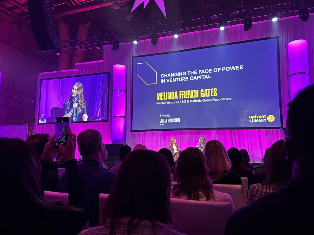 Was incredible to see <a href="/melindagates/">Melinda French Gates</a> at <a href="/upfrontvc/">Upfront Ventures</a>. <a href="/pivotalventures/">Pivotal Ventures</a> is doing great work!