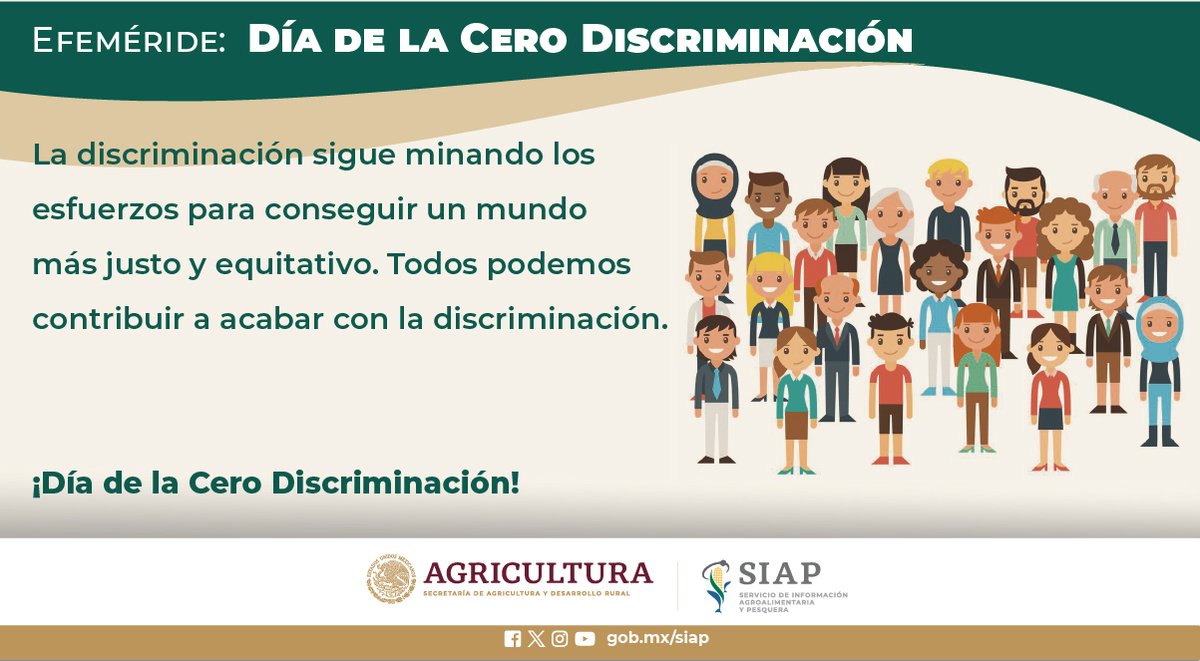 #DíaDeLaCeroDiscriminación
#DerechosParaTodos
#AgriculturaMexicana
#FelizViernes