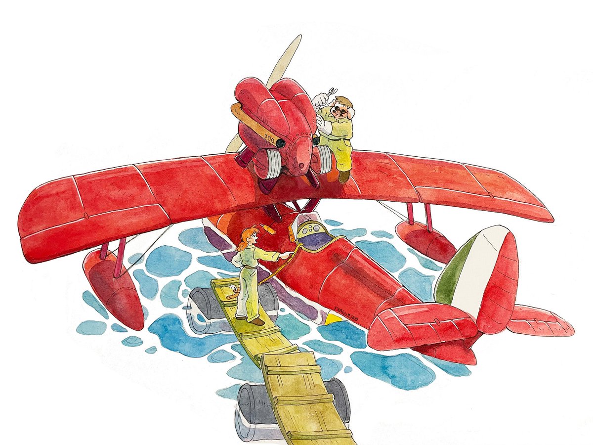 Porco &amp; Fio 
#ghibli  #watercolor