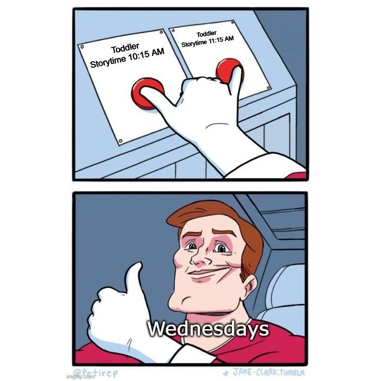 Is the 10:15 AM Toddler Storytime full, or would your family enjoy a smaller, quieter storytime? Try our 11:15 AM storytime, every Wednesday. No registration required!
buff.ly/3Tqu4XL