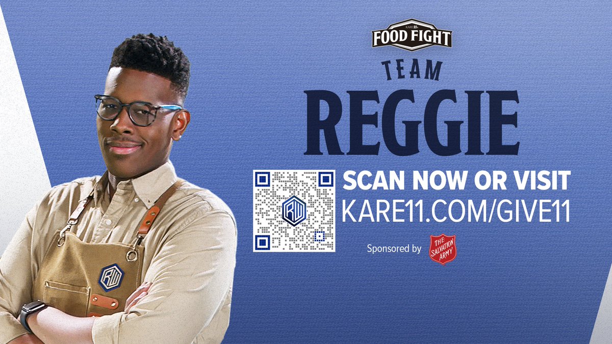 ReggieWilsonTV's tweet photo. Today starts the @kare11 Food Fight!

We are teaming with the Salvation Army to raise money and collect food to help families in our area who are facing food insecurity.

I need YOUR HELP so #TeamReggie brings home the win!

Donate here: https://t.co/GaJ6Bs5e4f 

Let's GO!!! https://t.co/4R6Nl4MTNl