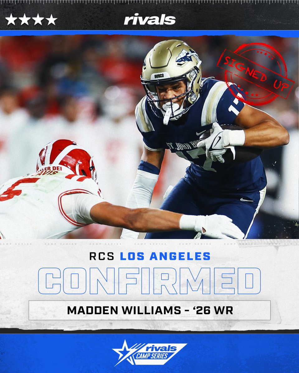 🚨CONFIRMED✍🏻 4⭐️WR Madden Williams is signed up and ready for March 10th🔥🌴 @adamgorney | @MaddenWilliams1