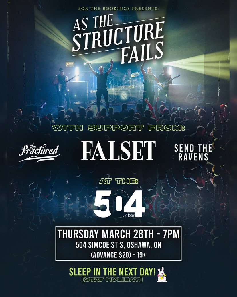 💥OSHAWA see you on March 28!🎸 You’re not gonna wanna miss this! 😎 Get your tickets: asthestructurefails.com/products/atsf-…