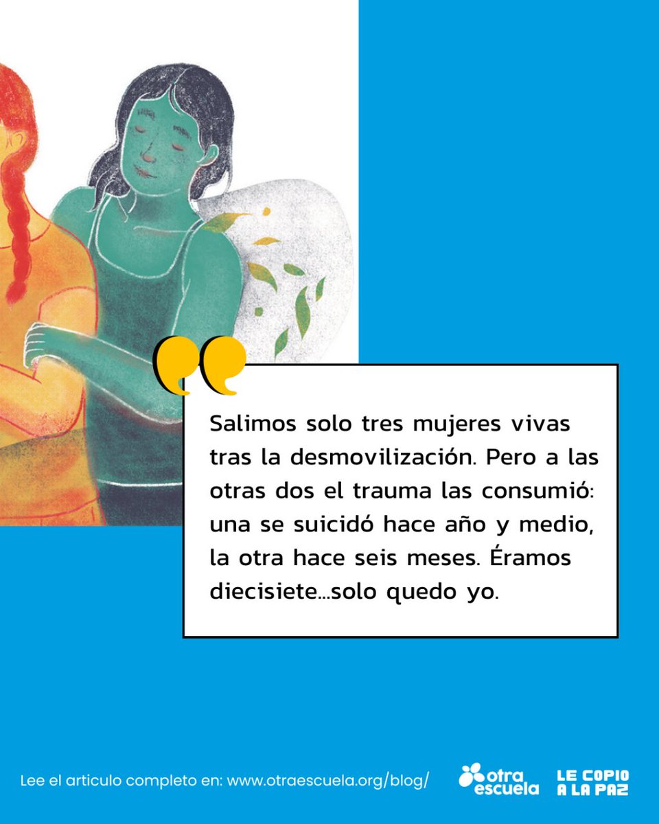 Otra_Escuela's tweet photo. ✒️ Diana Gómez permaneció secuestrada por las AUC durante 4 años, época en la cuál vivió los horrores de la guerra en carne propia. Conoce su historia completa en nuestro blog "Le Copio a la Paz🕊️": https://t.co/mLGBUPw4tv

#sobreviviente #paramilitares  #conflictoarmado #guerra https://t.co/62aIODfKrS