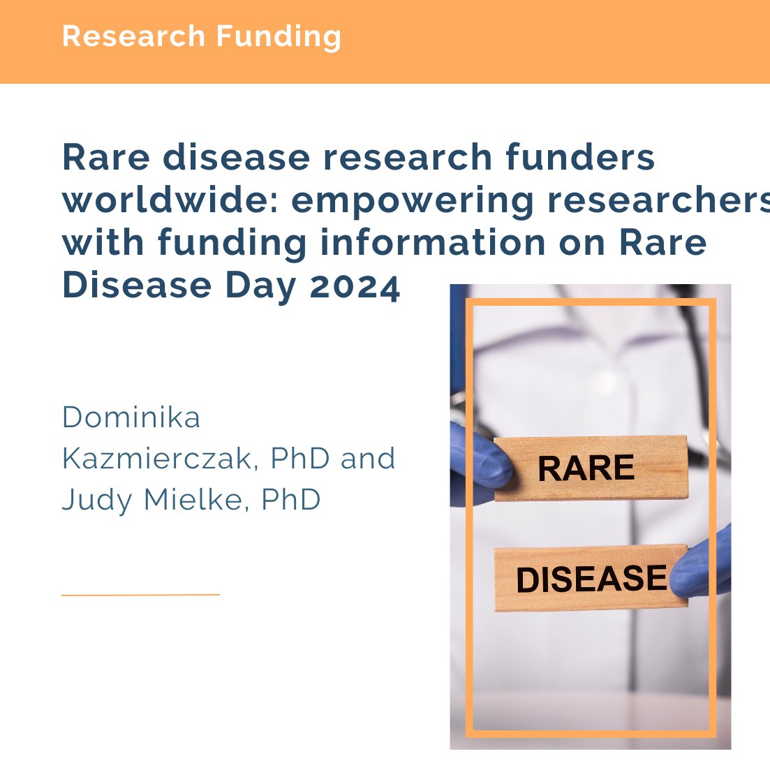 scientifyRES's tweet image. On the blog today! 

Rare disease research funders worldwide: empowering researchers with funding information on Rare Disease Day 2024

scientifyresearch.org/blog/rare-dise…

#RareDiseaseDay #ResearchFunders #HopeForRare #scientifyRESEARCH