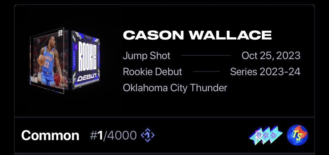 Andrew Novelli (@rightontrackrac) on Twitter photo β
First #1 in my collection
β
First moment from a game I attended
β
First mint rookie TSD from fave team
π <a href="/NBATopShot/">NBA Top Shot</a> <a href="/LoudCityCollect/">Loud City Collective</a> β‘ β
First #1 in my collection
β
First moment from a game I attended
β
First mint rookie TSD from fave team
π <a href="/NBATopShot/">NBA Top Shot</a> <a href="/LoudCityCollect/">Loud City Collective</a> β‘