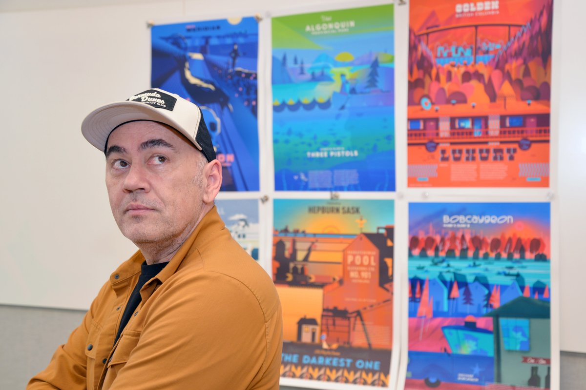 A @WilsonDesignKPU instructor is marking the 40th anniversary of @thehipofficial with a series of posters paying tribute to the legendary Canadian band. John Belisle designed 8 travel posters featuring communities mentioned in the band’s songs. Read more: kpu.ca/news/2024/02/2…