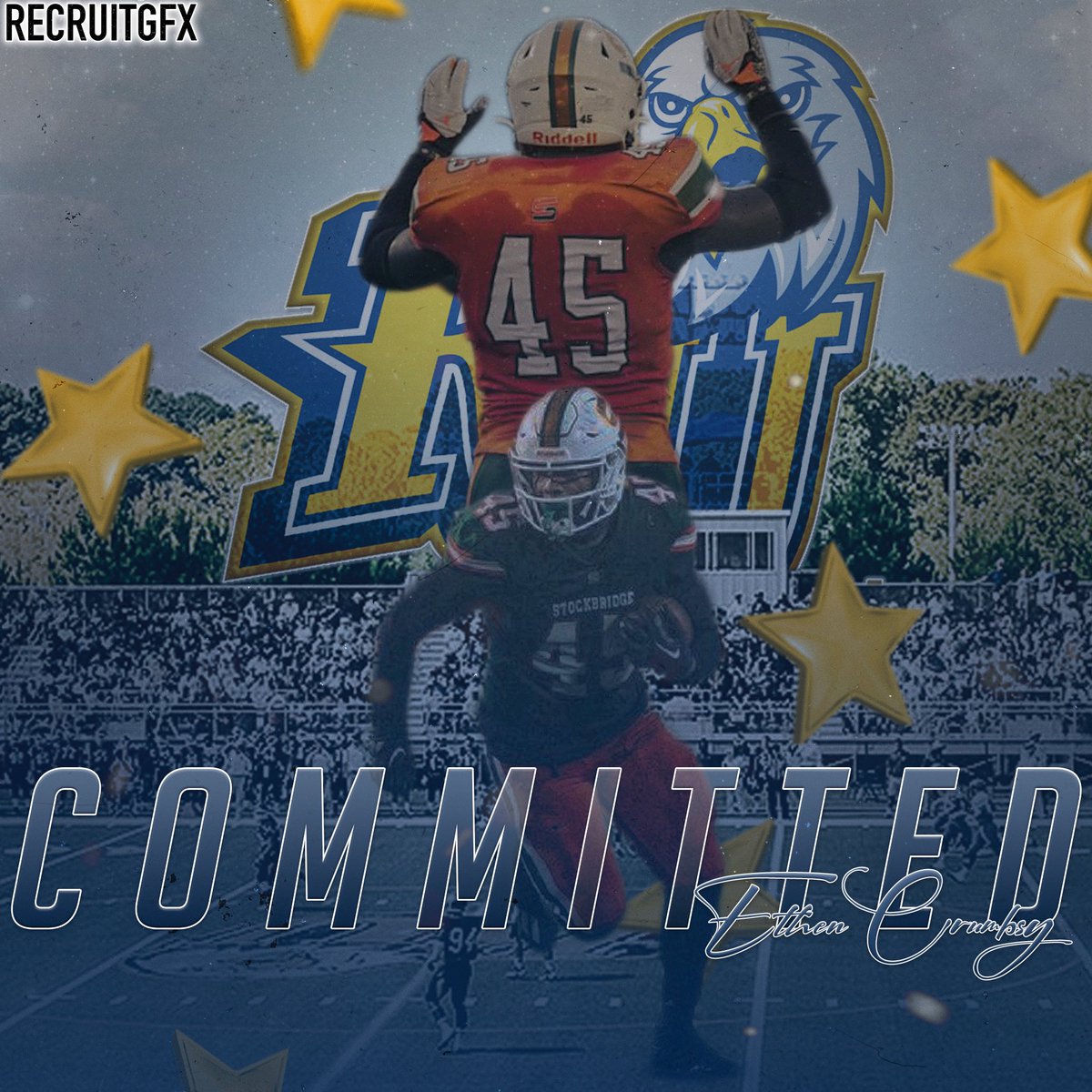 I want to thank my Coaches Teammates and my mom for keeping me motivated when things got hard but it’s safe to say I am officially signed and taking my talents to Reinhardt University GO EAGLES 🔵🟡 @StockbridgeFoo2 @StockbridgeHFC @SHS_HCS @CoachHennes @CoachBailey62 @CoachDUBB_