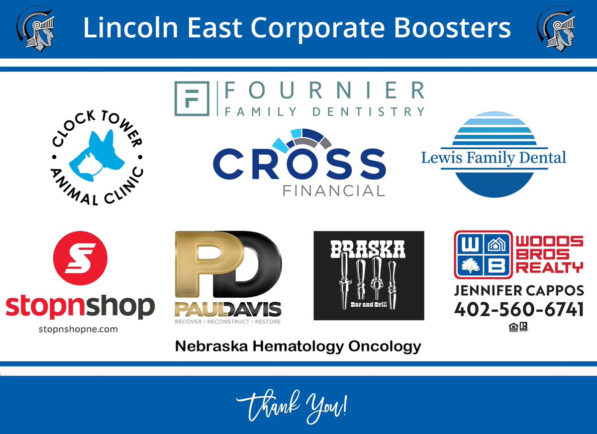 Spring sports are getting underway this week at Lincoln East High School and we wanted to give a huge shoutout to our Corporate Sponsors!!  Thank you!