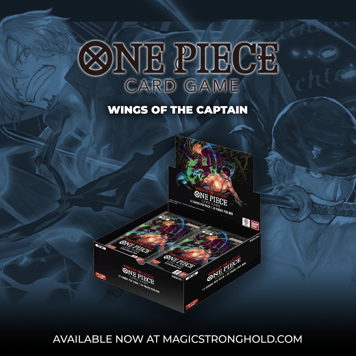 We're gearing up for the latest release of OPCG! Wings of the captain adds Fishman Island, Thriller Bark, and Germa as a theme! New tactics which expands the battle options even further!
Set your sails and pre-order at the link below!

bit.ly/3T6iCiC