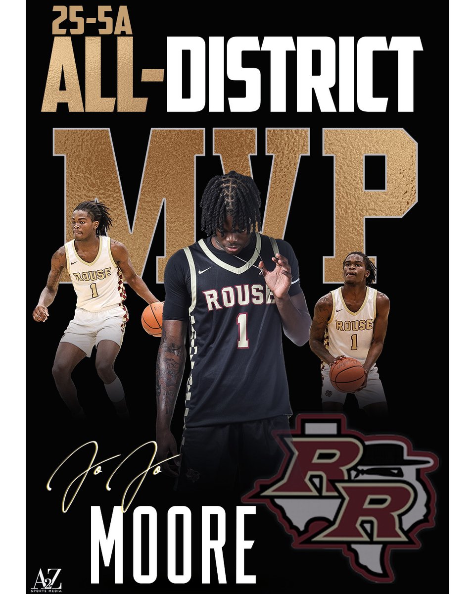 Congratulations to @RouseBasketball 25-5A All-District Most Valuable Player @jojoxmoore @CoachKrause @CoachSainz