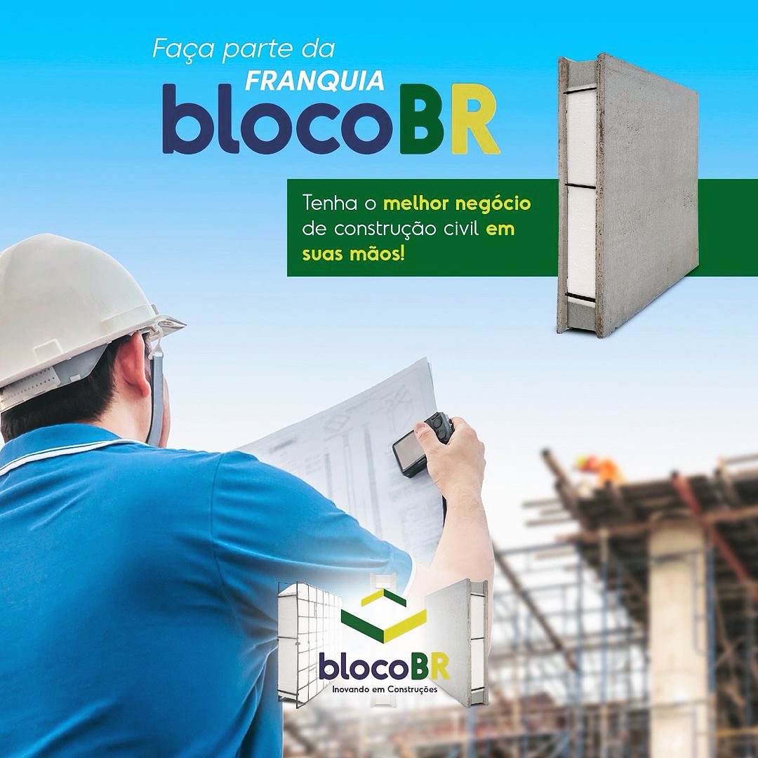 🏗️🚀 Faça parte da franquia que mais cresce no Brasil! 🇧🇷 A franquia BlocoBR está revolucionando o mercado da construção civil com sua inovação e excelência. 🏡✨ Seja parte desse sucesso e descubra as incríveis oportunidades que a BlocoBR tem a oferecer. 💼💡