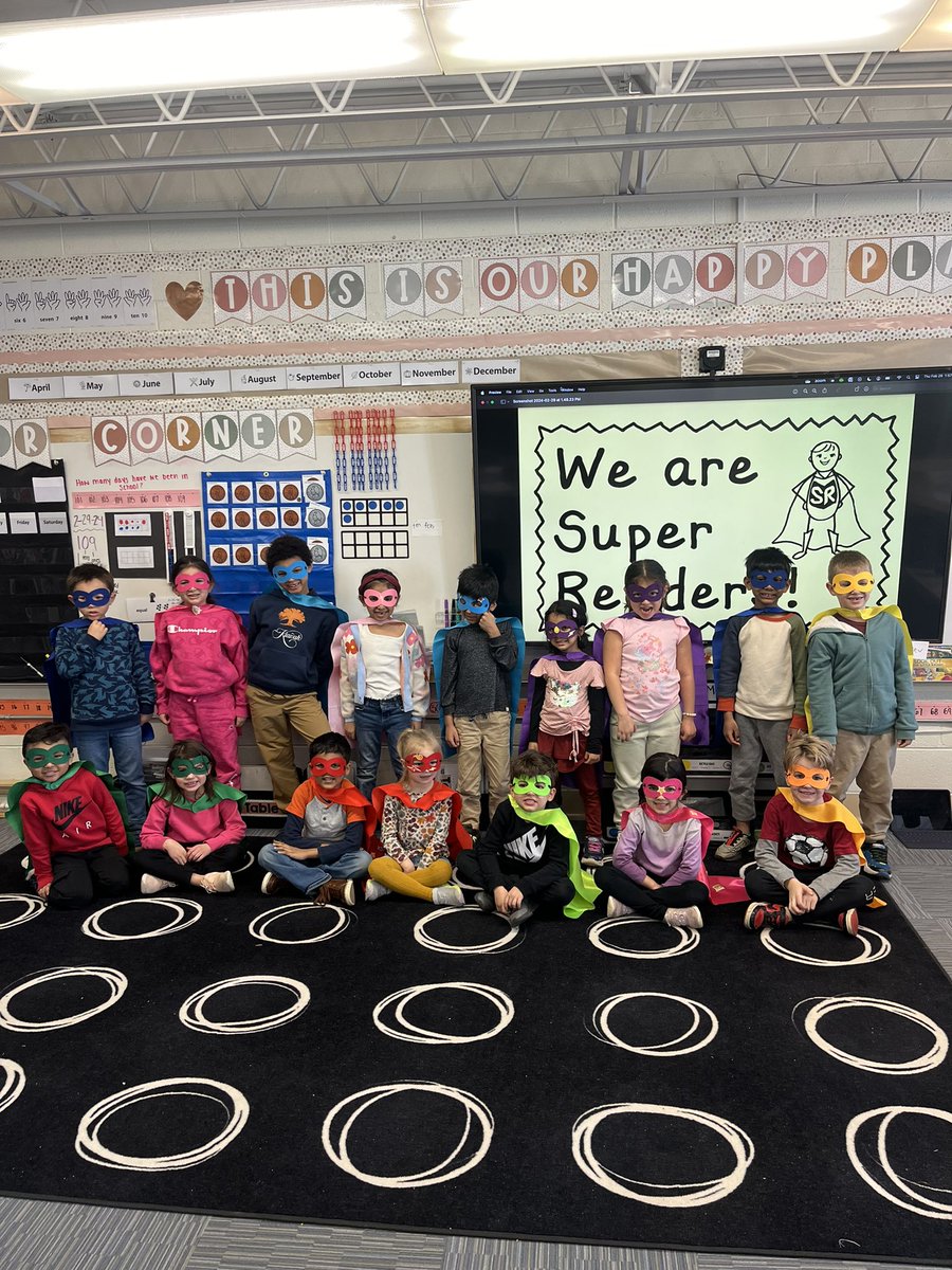 We are Super Readers! Kindergarten students have shown so much growth during this reading unit. Thank you, Reader-Man, for delivering capes and masks. We LOVE being super readers!

A great way to wrap up the unit by celebrating with our 4th buddies during our MIRM Kick-Off Event!