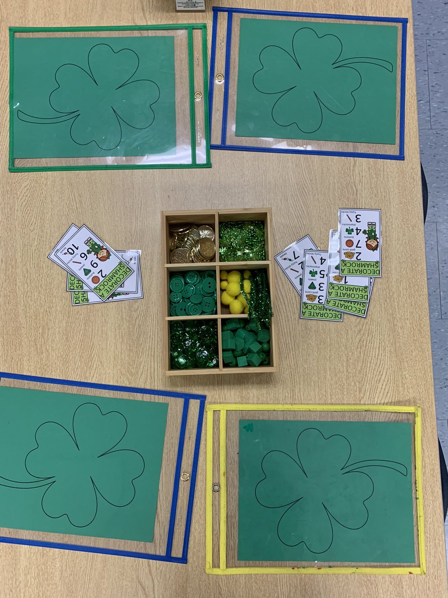 Decorating shamrocks using recipe cards in order to aid with number recognition, counting, and utilizing loose parts! <a href="/TVDSBKinder/">TVDSBKindergarten</a> <a href="/West_Nissouri/">West Nissouri PS</a> <a href="/knowledgehook/">Knowledgehook</a>