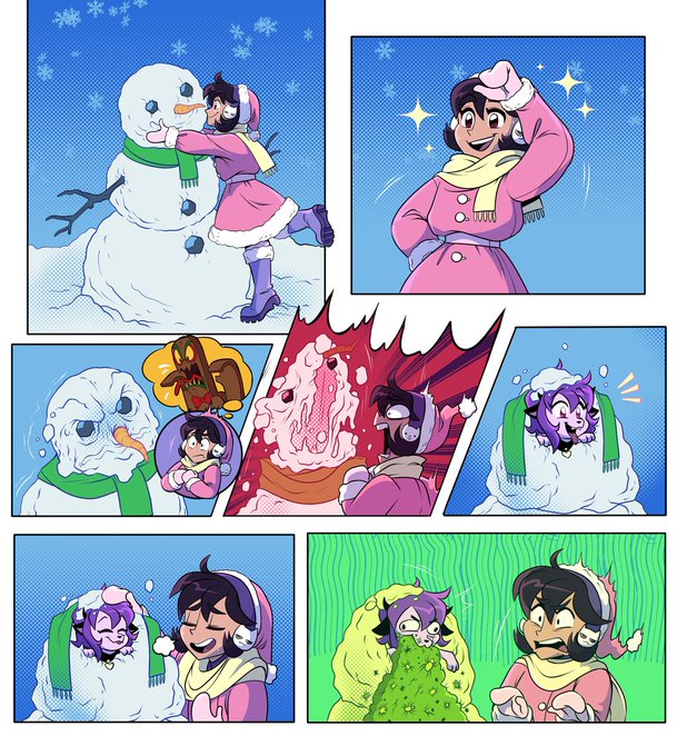 Happy Far-Fetched Friday! In our return to comics, Rue builds a suspicious snowman bursting with a skittering surprise. ⛄ #FarFetchedShow

Written and sketched by @cizdude, drawn by @madelezabeth &amp; colored by @squiderdoodle! 