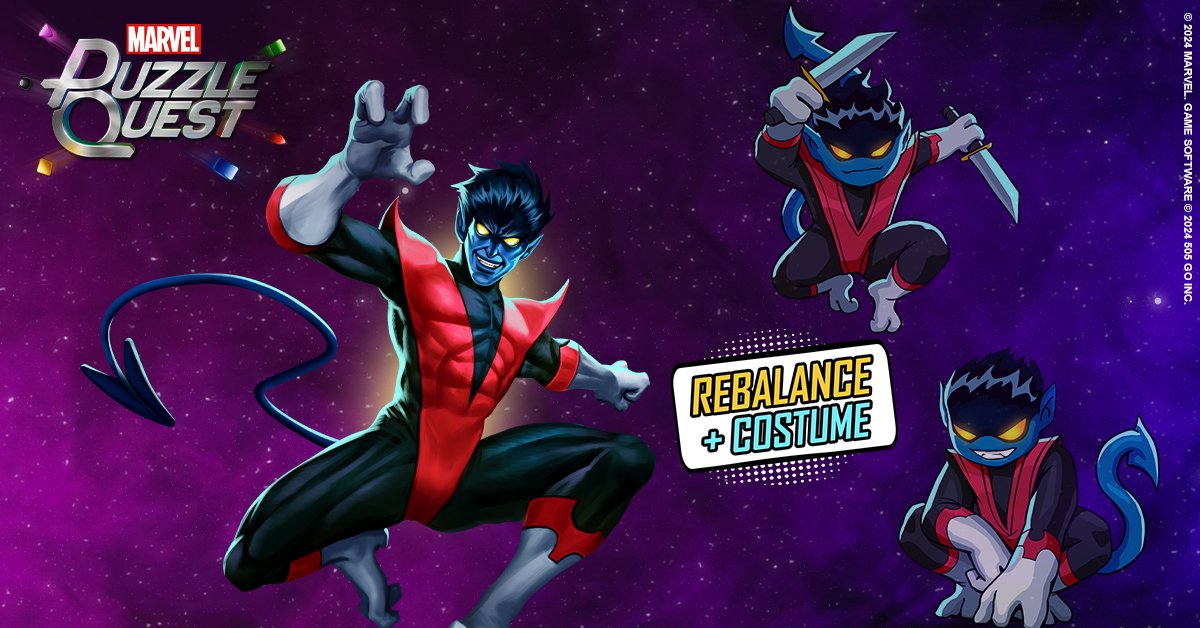 Check out the latest rebalance of the teleporting mutant devil Nightcrawler (Classic) as well as the awesome new BAMF costume! mpq.social/bamf