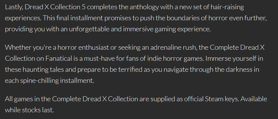 Thanks to the help from people in my server i am doing a #giveaway for Complete Dread Collection. 5 winners will be selected for #free #steam #keys The rules are simple:
❤️The Tweet
🔁The Tweet
You can follow me for my nonsense and or youtube for gaming content. #gamingcommunity