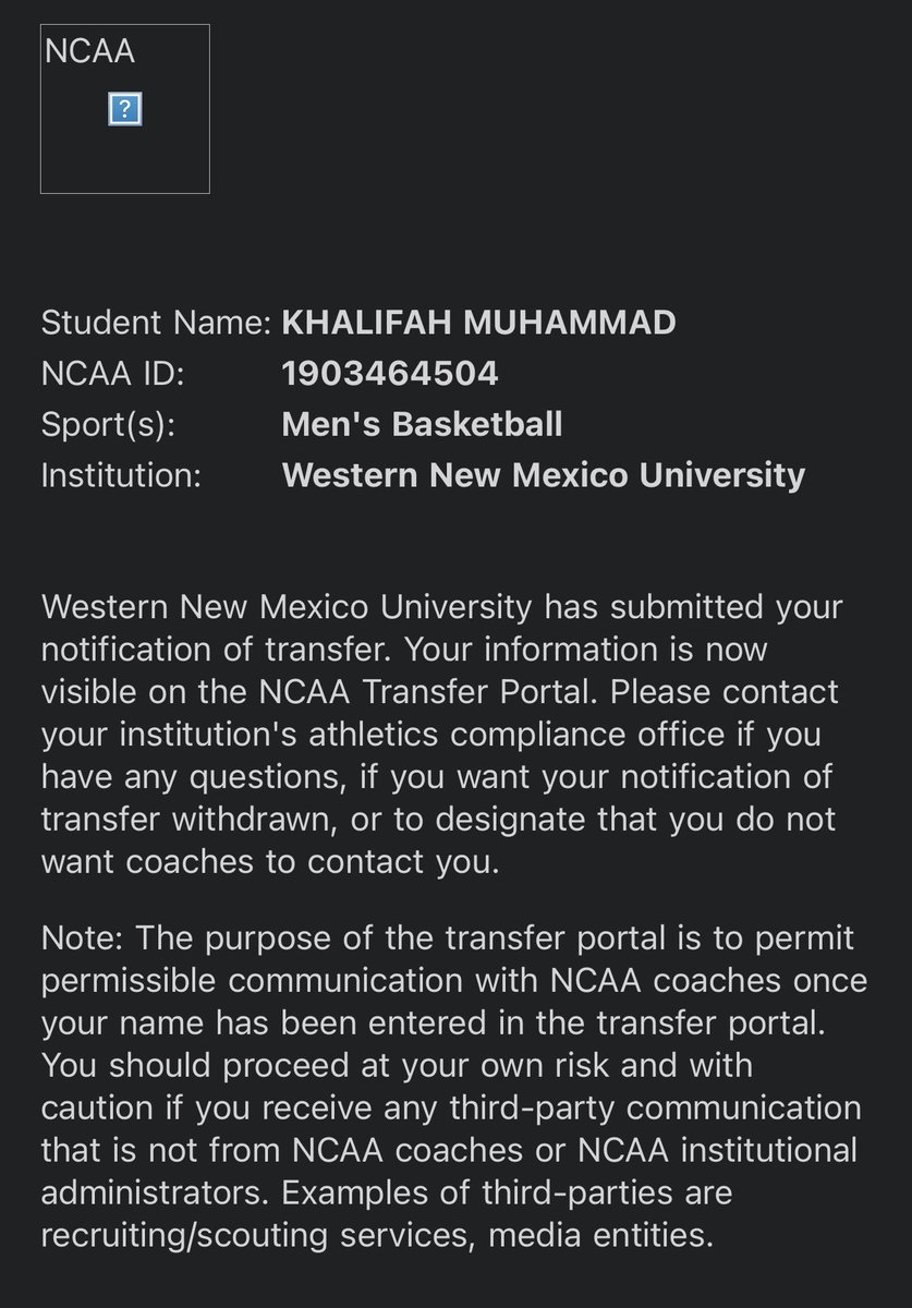 I am officially in the Transfer Portal!